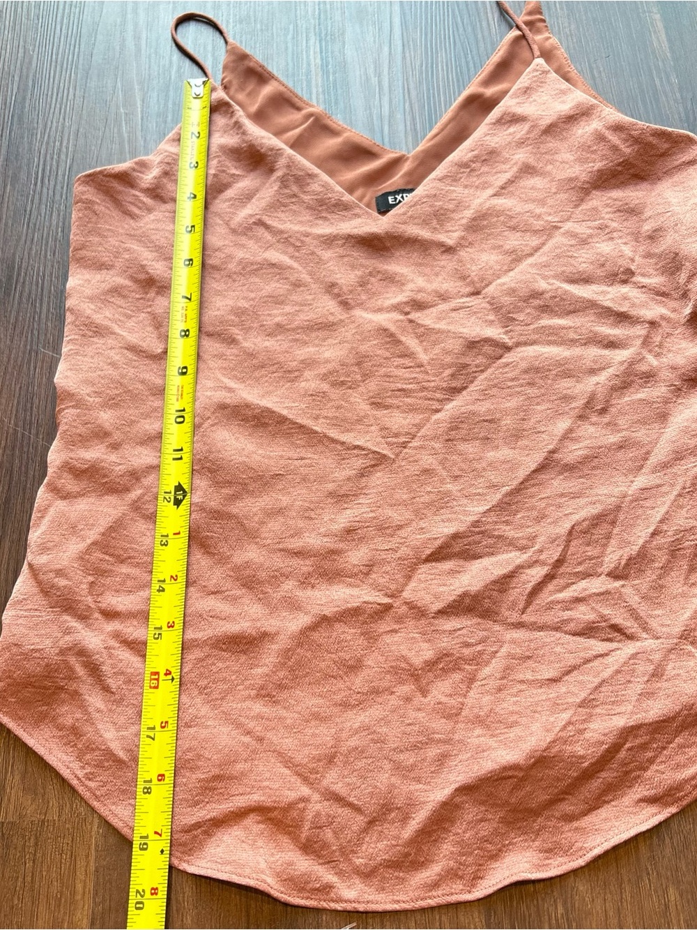 Express Satin Cami Terracotta Rose Copper 90s Slip Top Minimalist Layering XS - Picture 3 of 6
